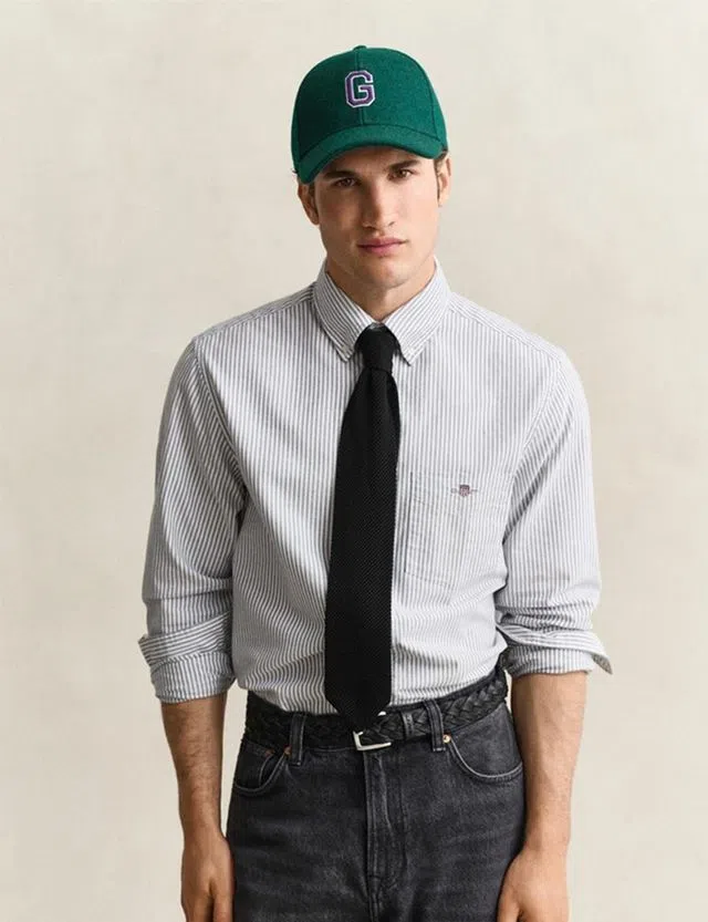 Camisa Regular Fit Classic Oxford Azul