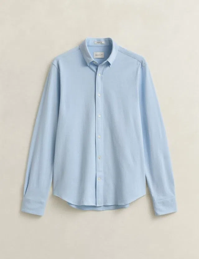Camisa Reg Jersey Pique Stretch Azul