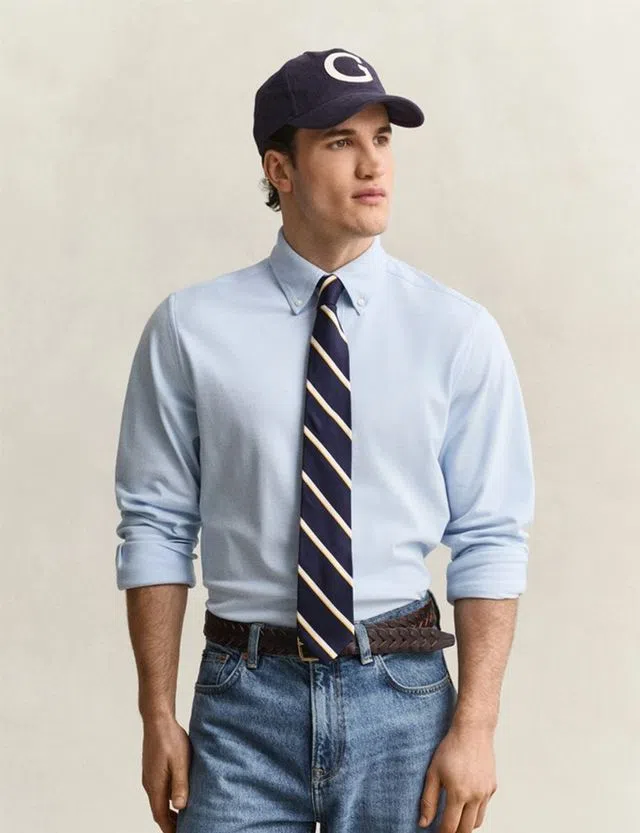 Camisa Reg Jersey Pique Stretch Azul