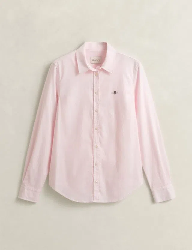 Camisa Slim Stretch Oxford Rosa