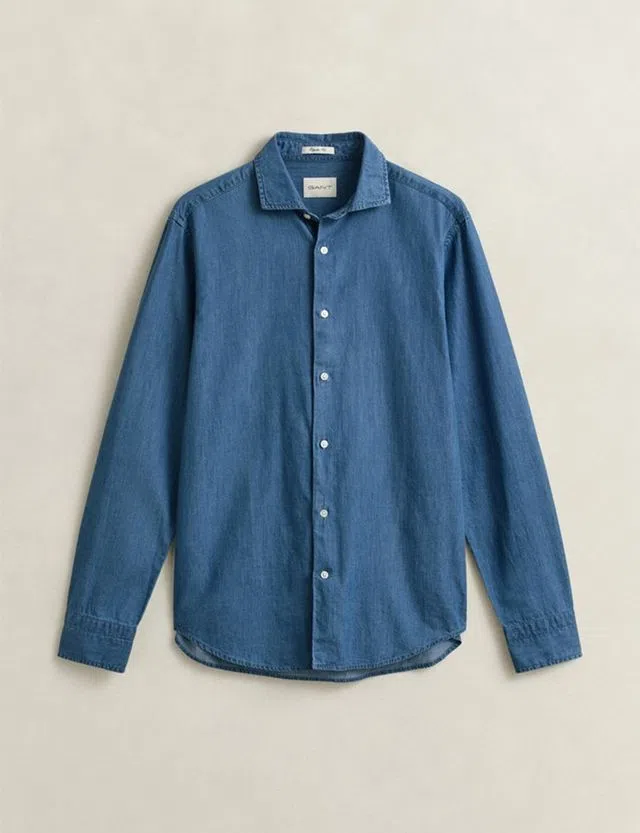 Camisa Regular Fit Indigo Twill Azul