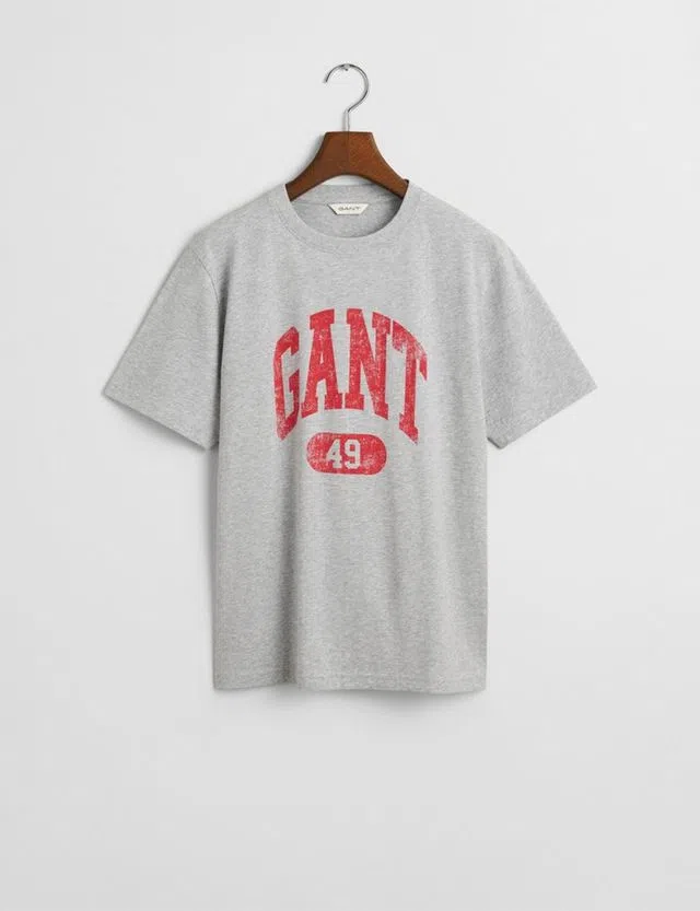 T-Shirt Gant 49 Arch Relaxed Cinzento