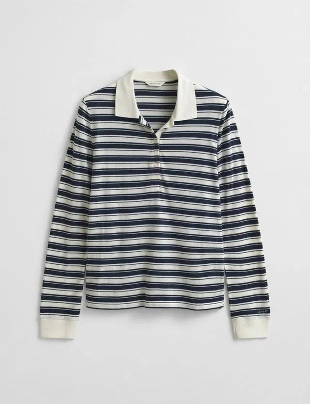 Beige Long Sleeve Polo