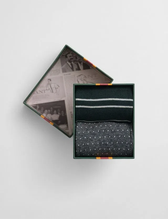 Pack 2 Stripe and Mini Dot Socks