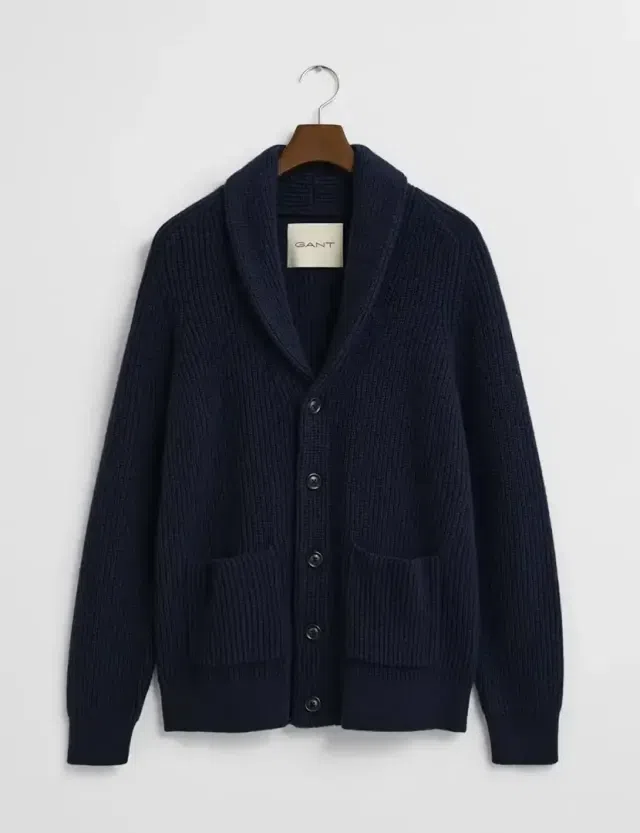 Cardigan de lã Azul
