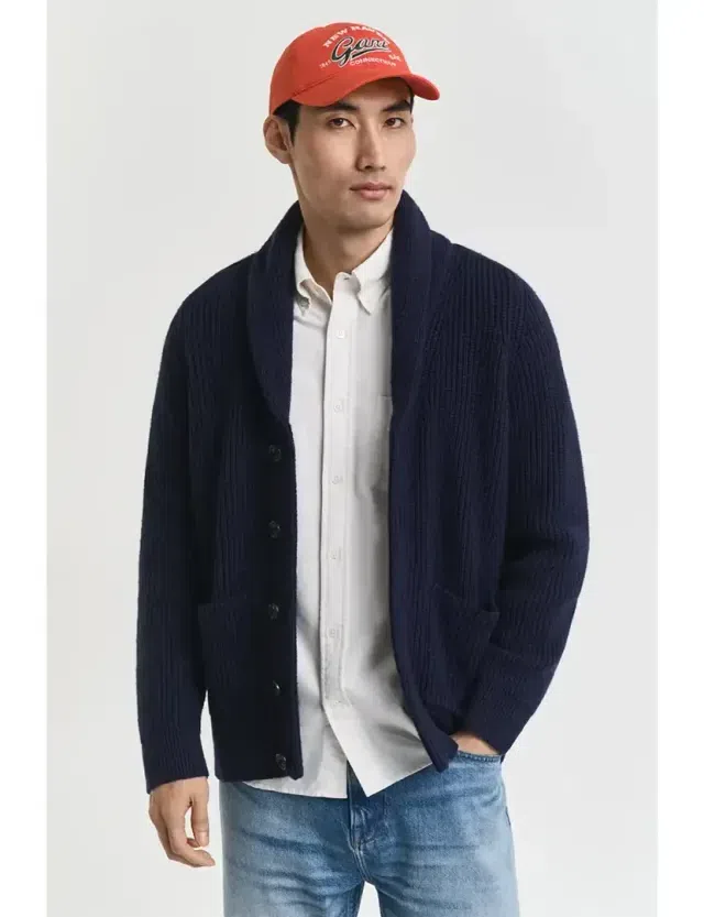 Cardigan de lã Azul