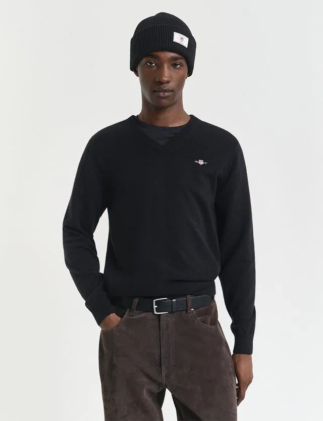 Camisola em lã fina Preto