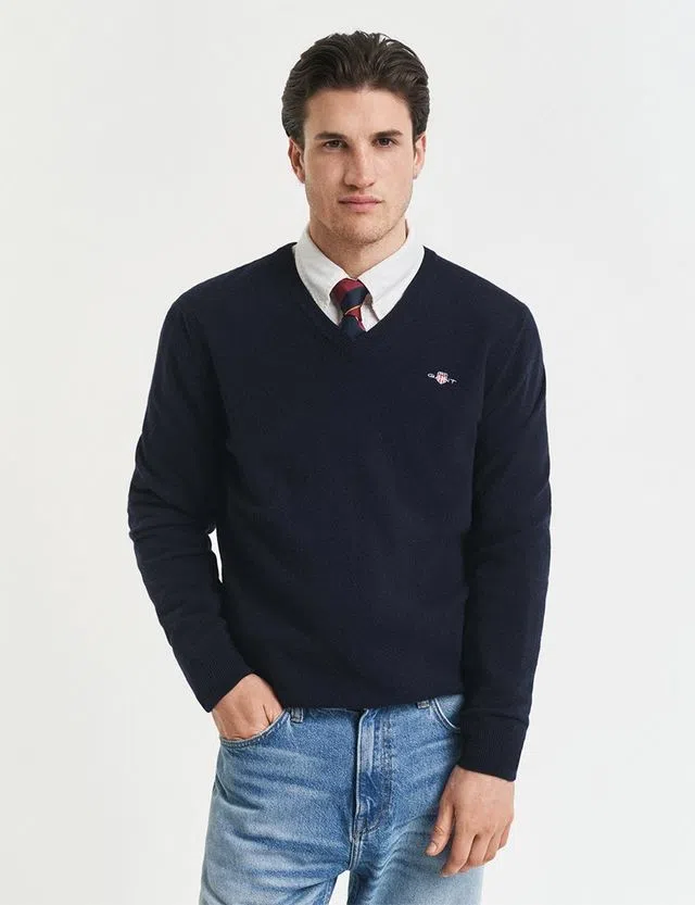 Camisola em lã fina Azul