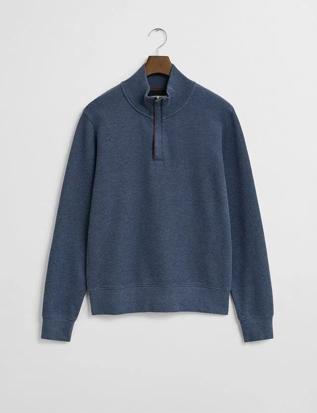 Sweatshirt com meio fecho Azul