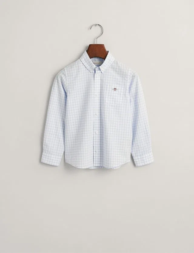 Camisa Poplin Gingham Shield Azul