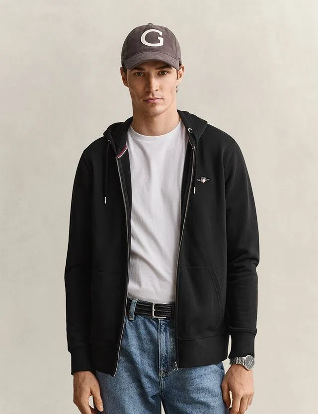Sweatshirt com fecho Reg Shield Preto