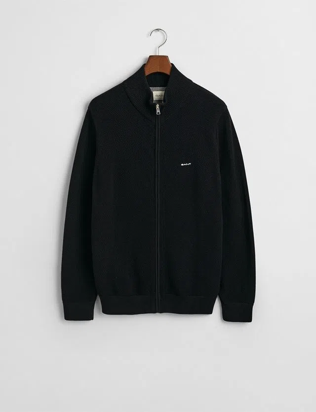 Cardigan de malha com fecho Preto
