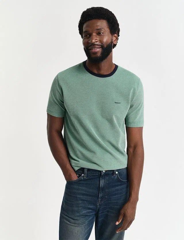 T-Shirt 4-Col Oxford Regular Verde