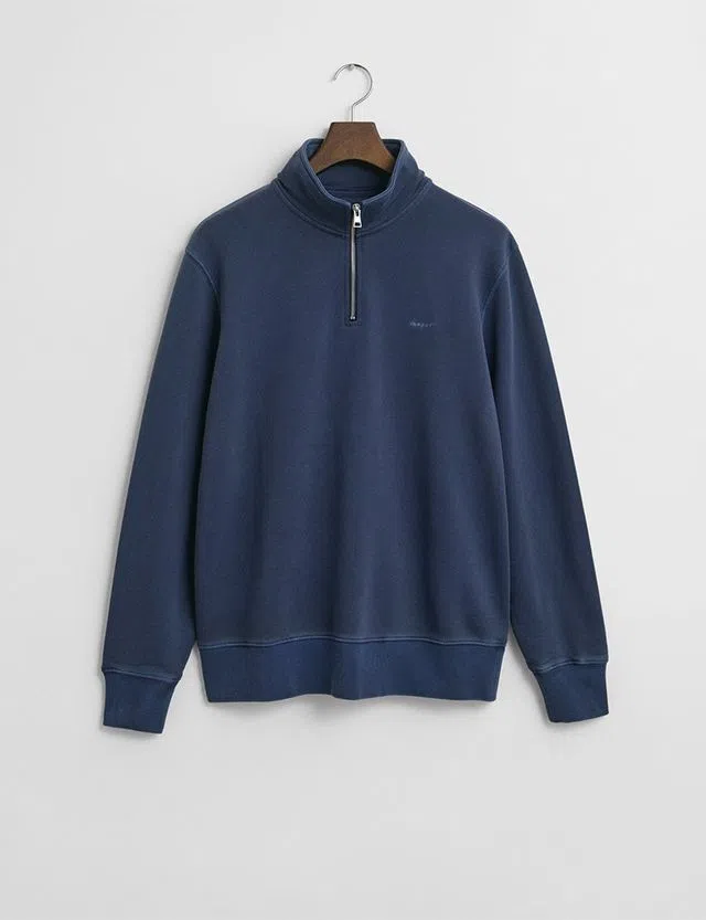 Sweatshirt com meio fecho Sunfaded Azul