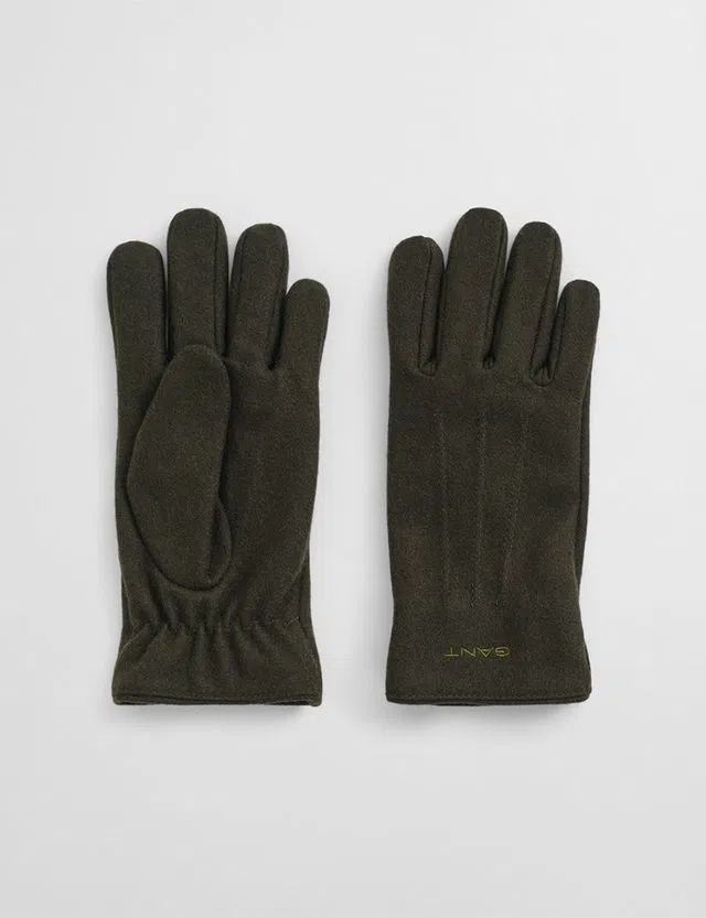 Melton Green Gloves