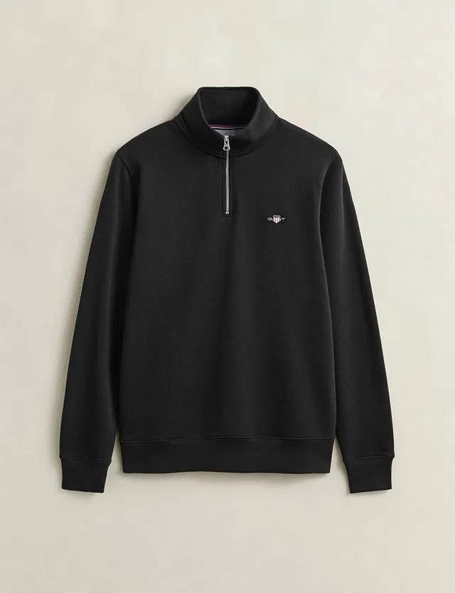 Sweatshirt com meio fecho Reg Shield Preto