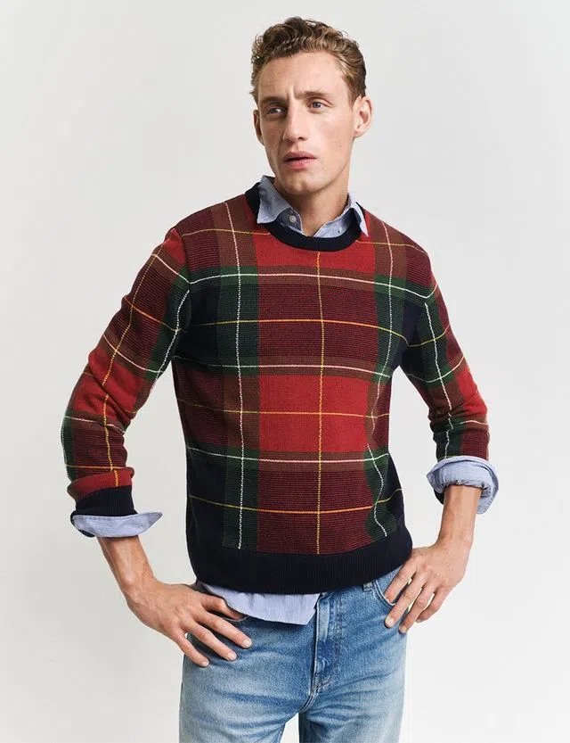 Blue Checkered Sweater