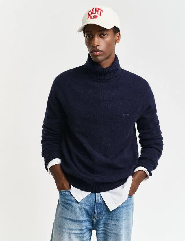 Blue Turtleneck Sweater