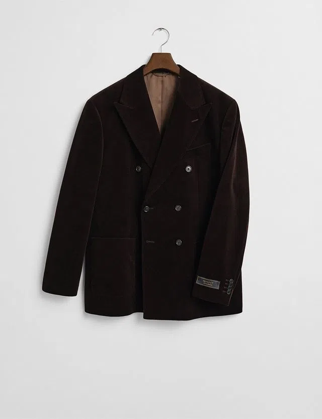 Blazer de fato de veludo Castanho