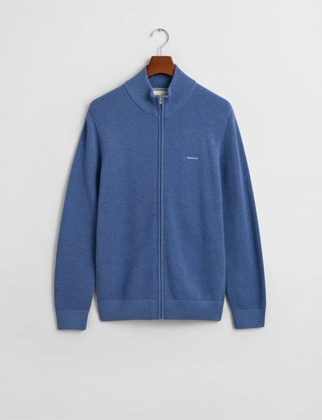 Cardigan de malha com fecho Azul