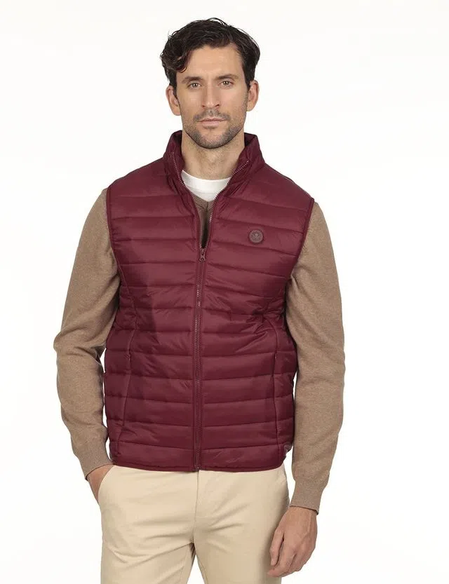 Regular Padded Vest Burgundy