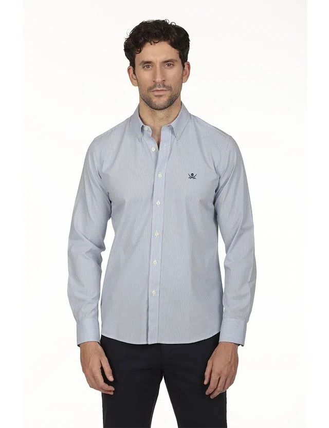 Regular Blue Striped Shirt