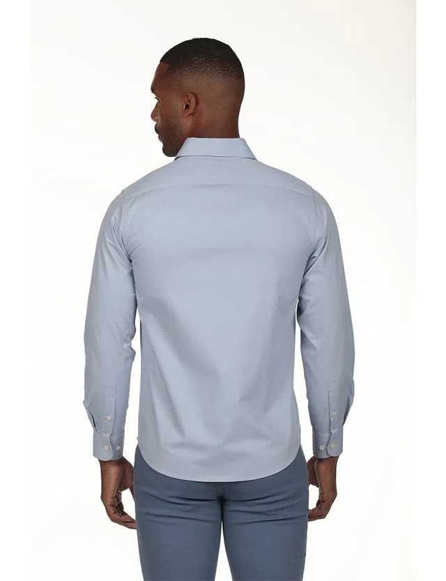 Regular Blue Gabardine Shirt