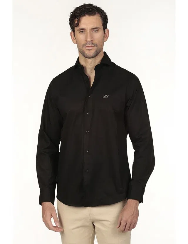 Camisa Gabardina Regular Preto