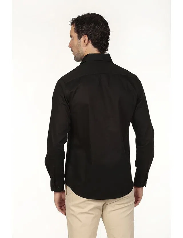 Camisa Gabardina Regular Preto