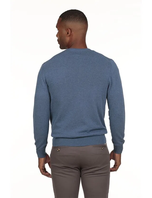 Jersey de Cuello Regular Azul