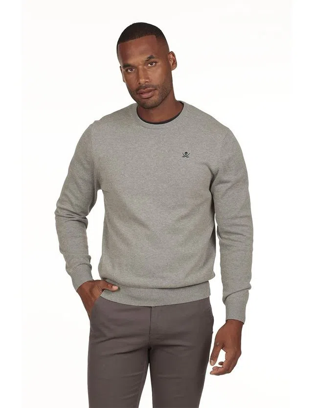 Regular Neck Gray Sweater