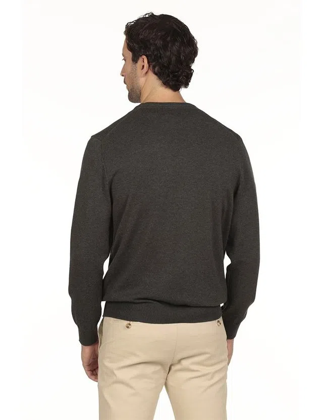 Camisola gola Regular Cinzento escuro