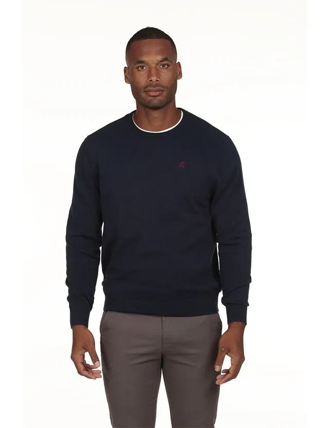 Regular Collar Blue Sweater