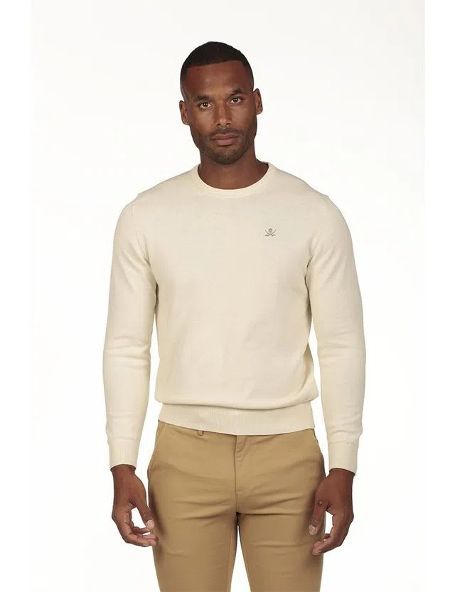 Regular Neck Beige Sweater