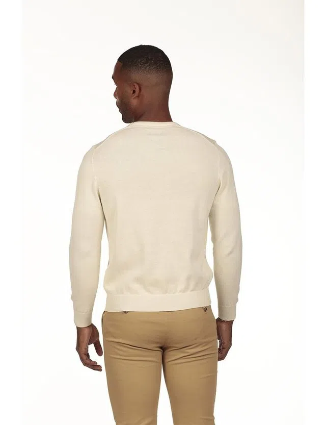 Regular Neck Beige Sweater