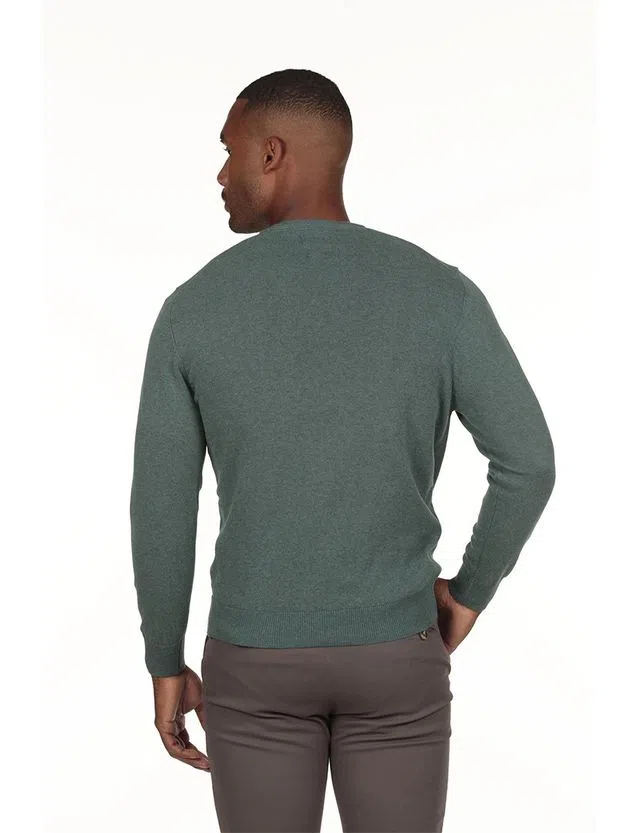 Regular Neck Green Sweater