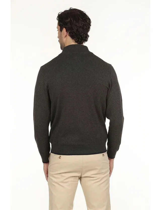 Regular Half-Zip Sweater Dark Grey