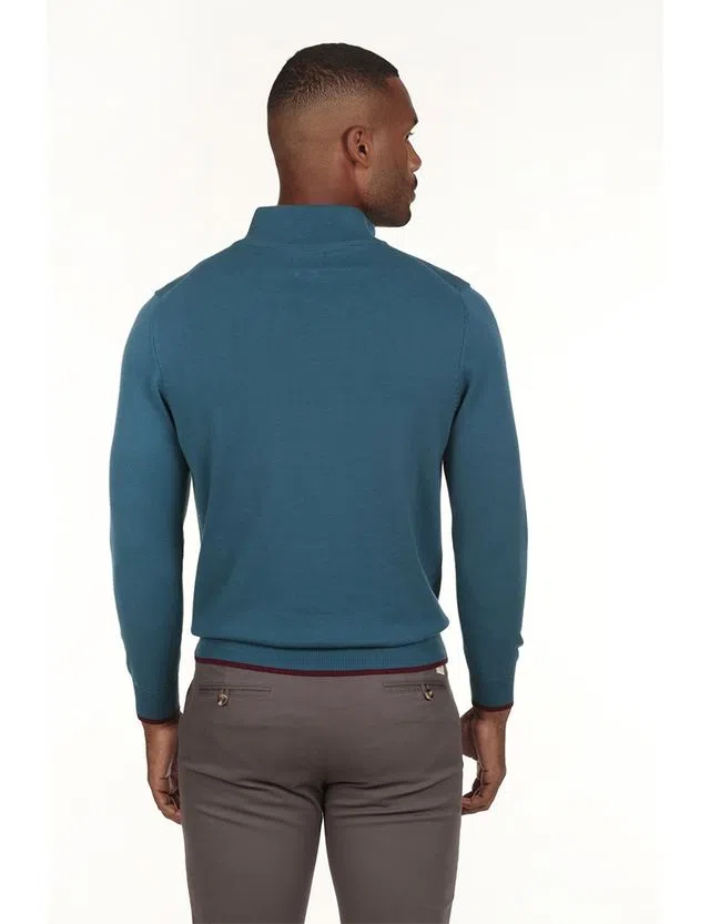 Regular Blue Half-Zip Sweater