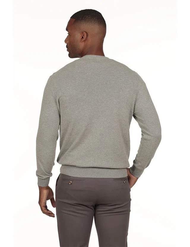 Regular V-Neck Sweater Gray