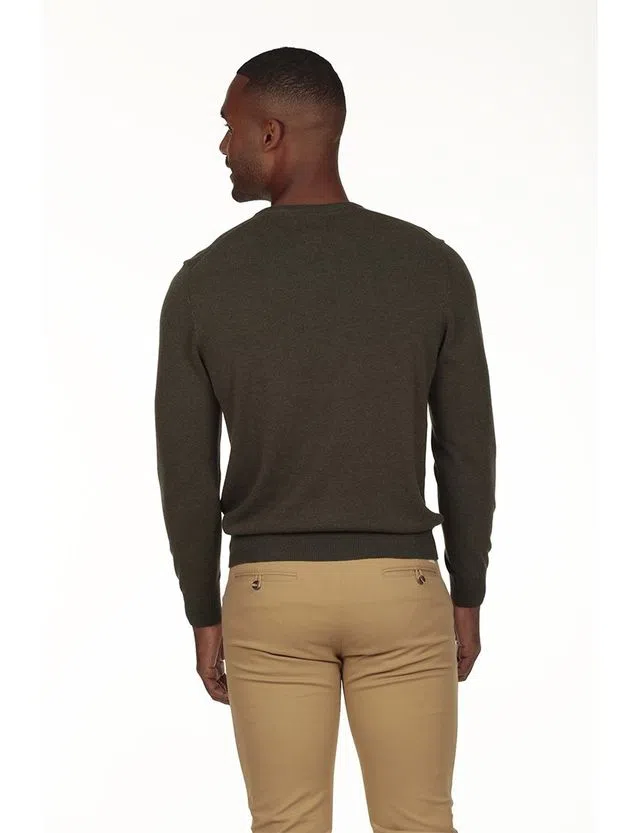 Regular V-neck Sweater Green