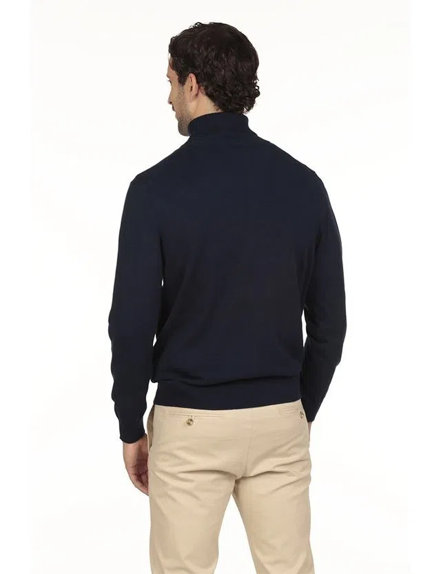 Regular Blue Turtleneck Sweater