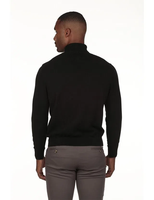 Camisola de gola alta Regular Preto