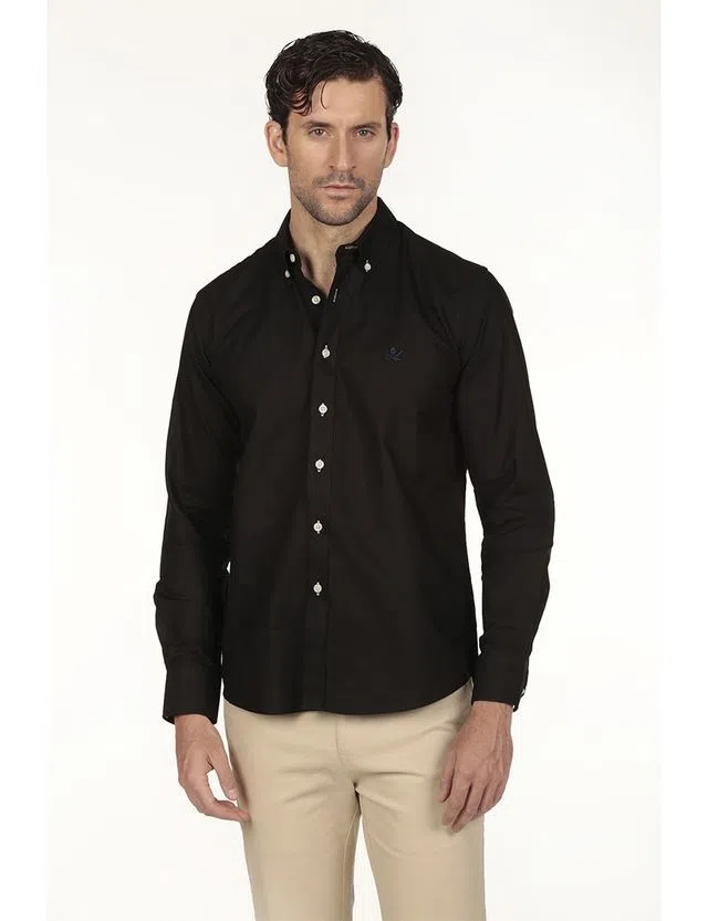 Camisa Oxford Regular Negra