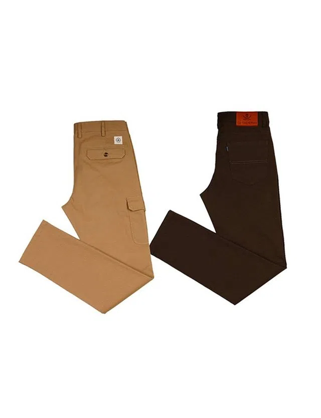 Pack Calças 5 bolsos + Calças Cargo Regular Fit