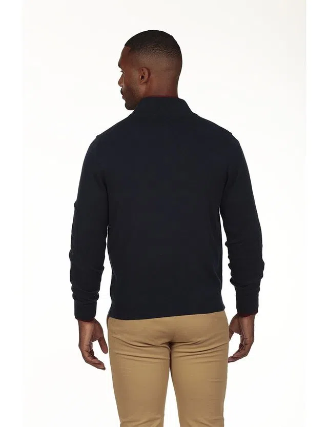 Cardigan Regular con Cierre Azul