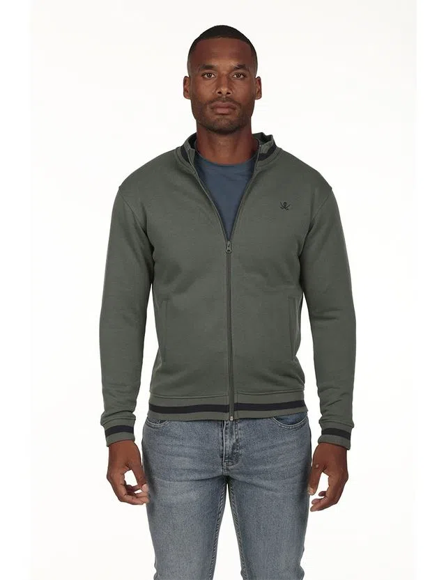 Regular Zip-Up Green Jacket