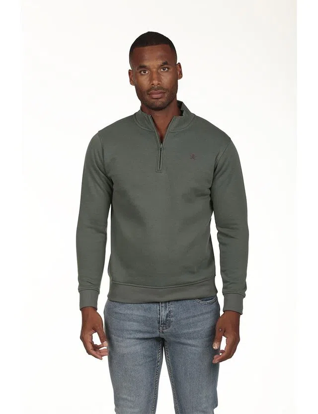 Regular Half-Zip Sweatshirt Green
