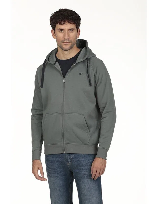 Sudadera con cremallera Regular Gris