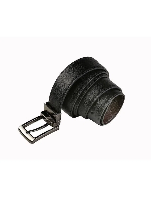Cinturón de cuero reversible Marrón-Negro