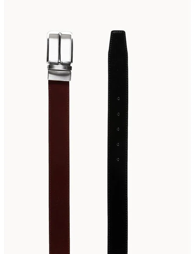 Cinturón de cuero reversible Marrón-Negro